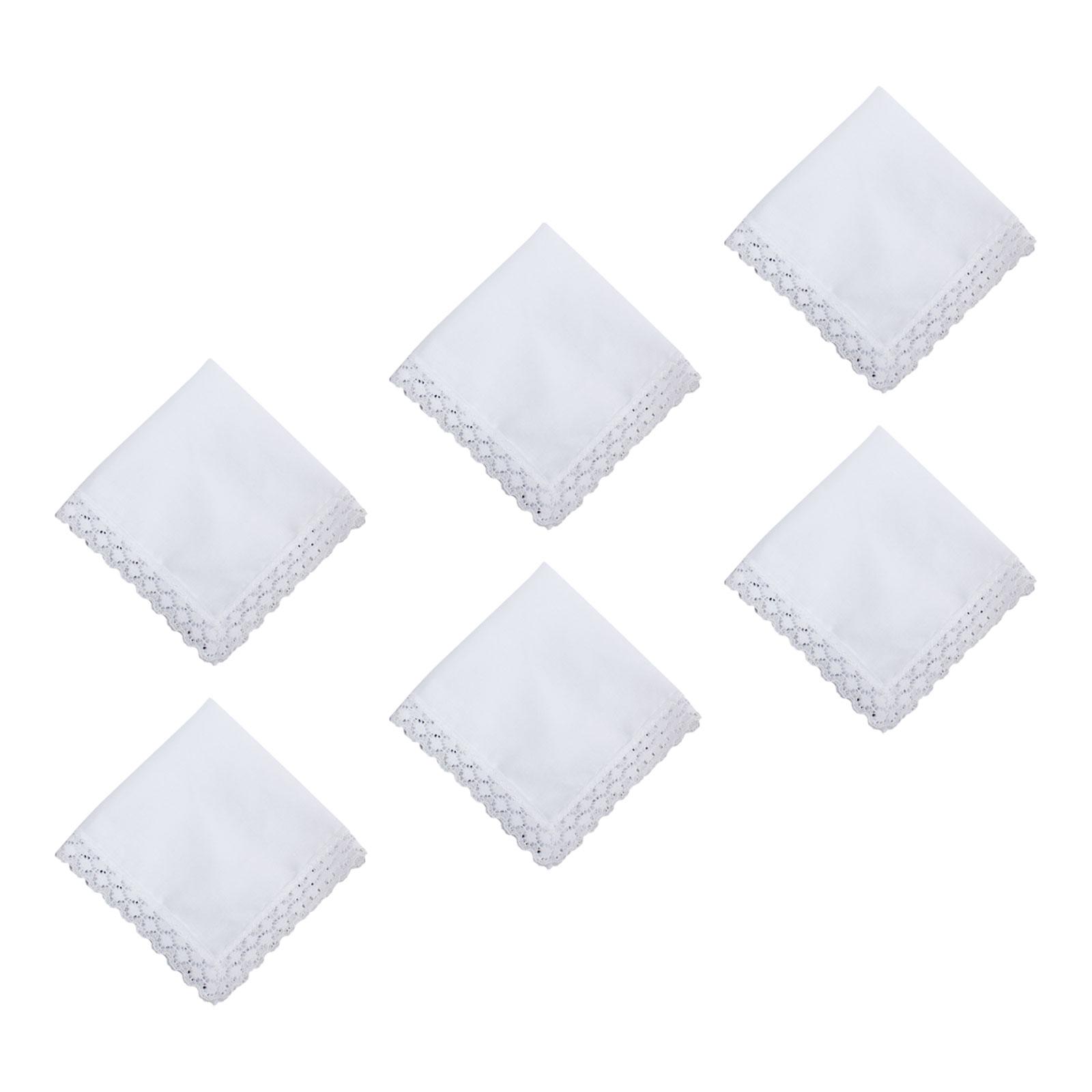 Handkerchief Cotton Men - 6x Zuiver Witte Kant Zakdoeken Bruiloft