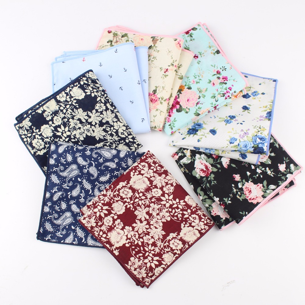 Handkerchief Cotton Men - Paisley Katoen Zakdoeken Geweven Bloemen Printing