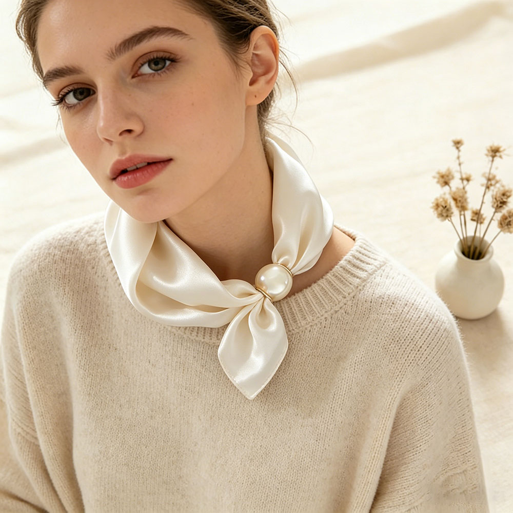 Silk Neck Scarf - Sjaalketting Zijde Lui Magnetische hanger Sleutelbeen