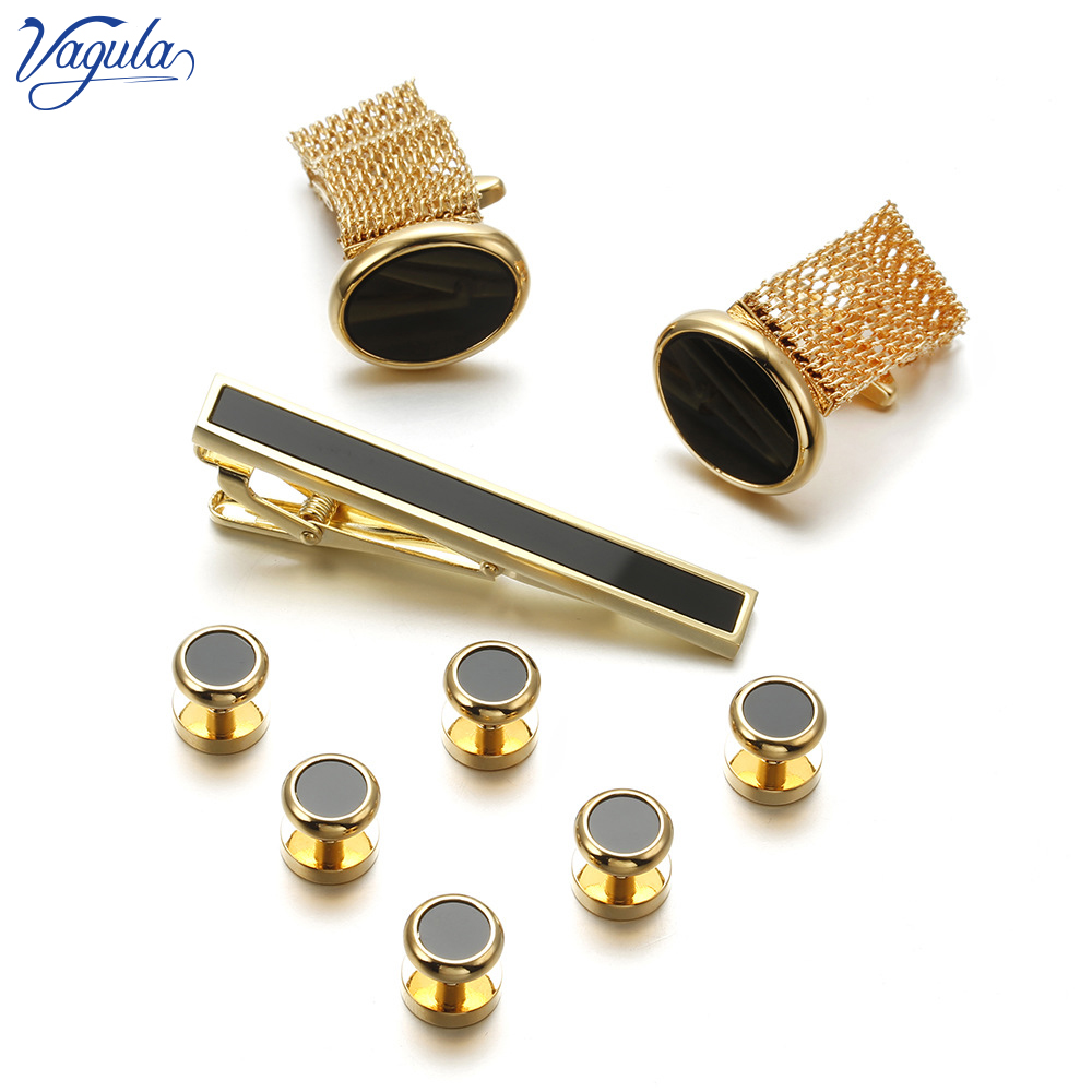 Tie Bar Set Gift - VAGULA Nieuwe 9PCS manchetknopen Dasspeld Kraag