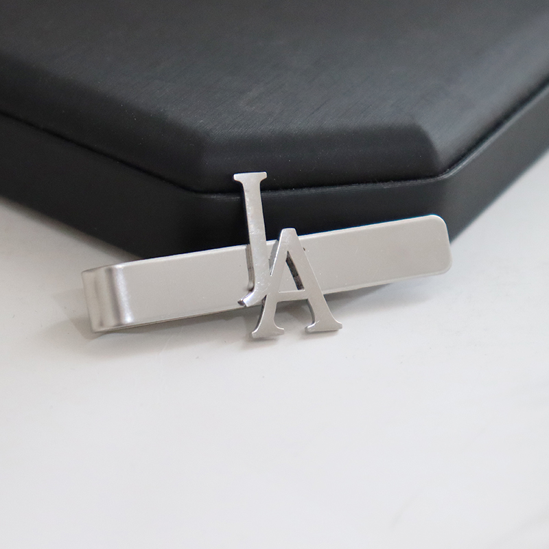 Tie Clip Silver - DIY Brief Naam Patroon 4.8*0.8 cm