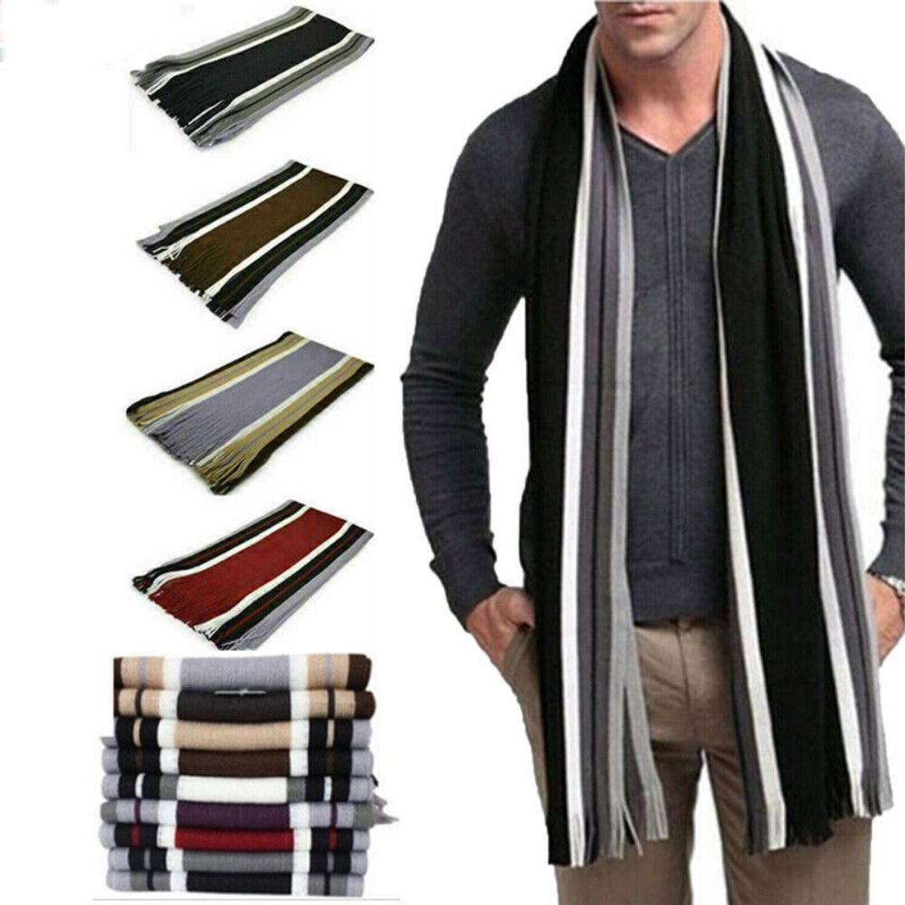 Kasjmier Heren Gestreepte Sjaa - Muffler Men Wool recensie en prijs