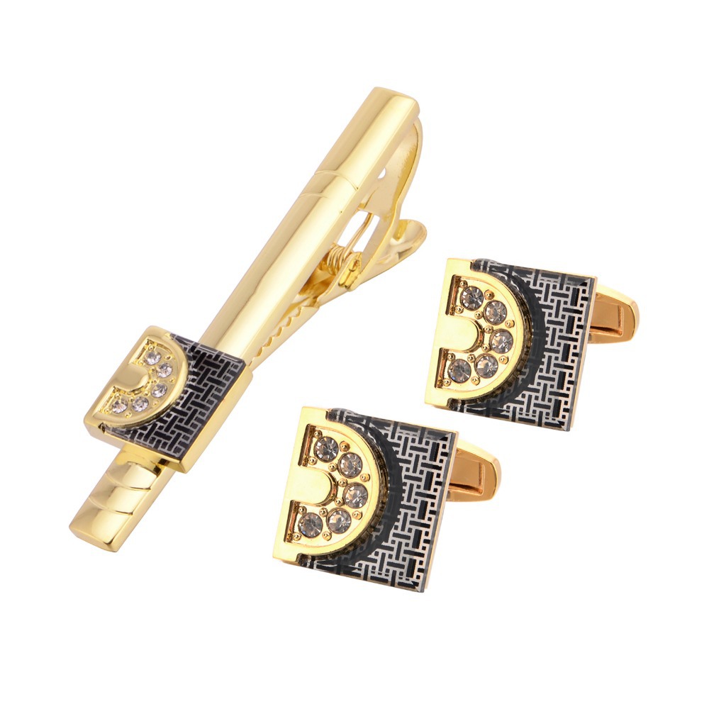Goudkleurige manchetknopen en  - Tie Bar Set Gift recensie en prijs